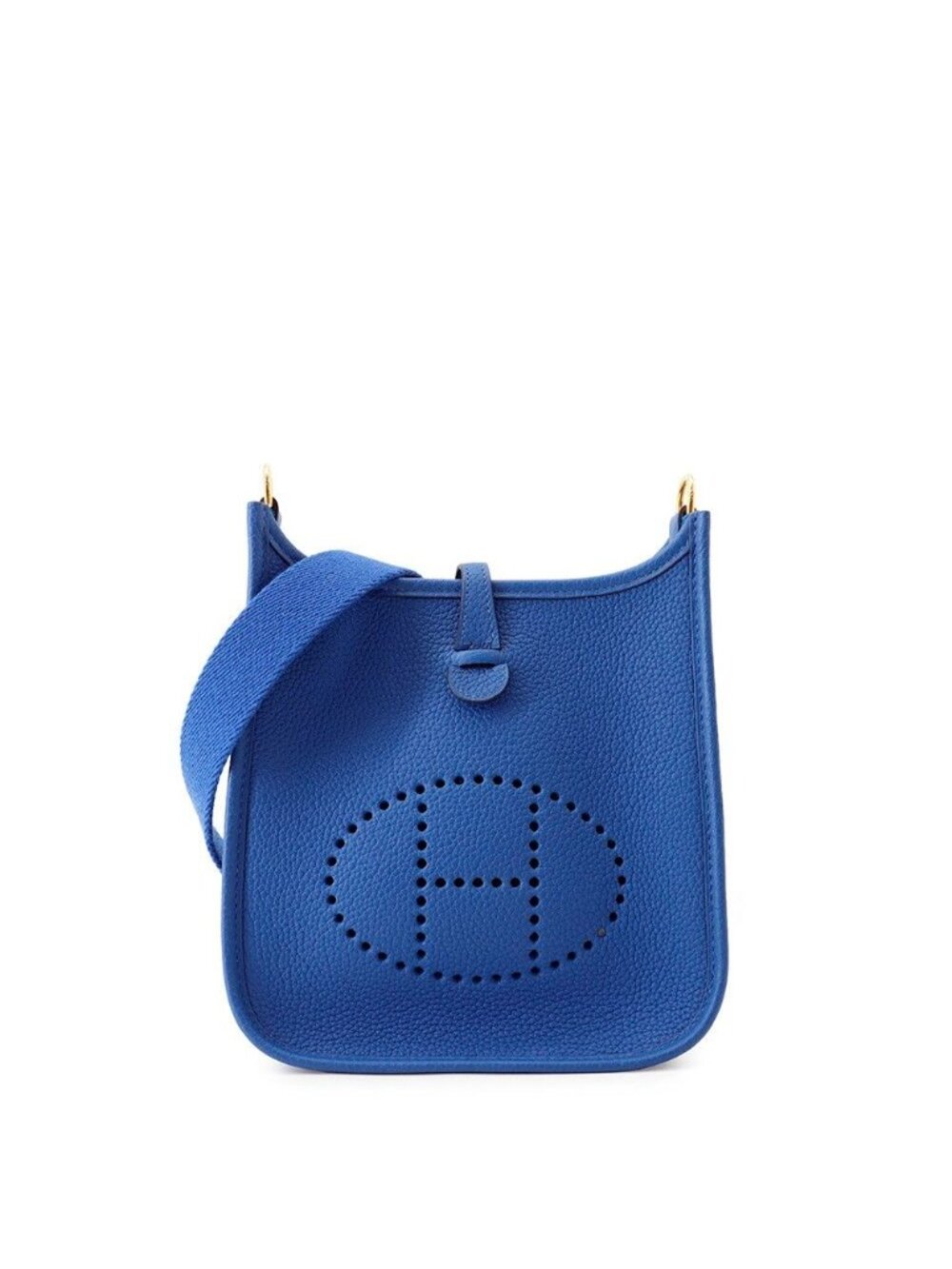 Hermes Shoulder Bag Evelyne TPM 111 Amazon Blue France Gold Taurillon Clemence